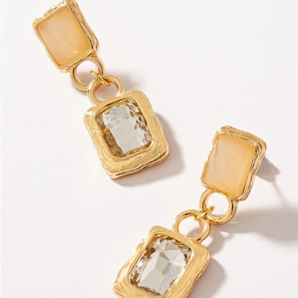 Rectangular Bead Drop Earrings (7110) - Picture 3 of 4